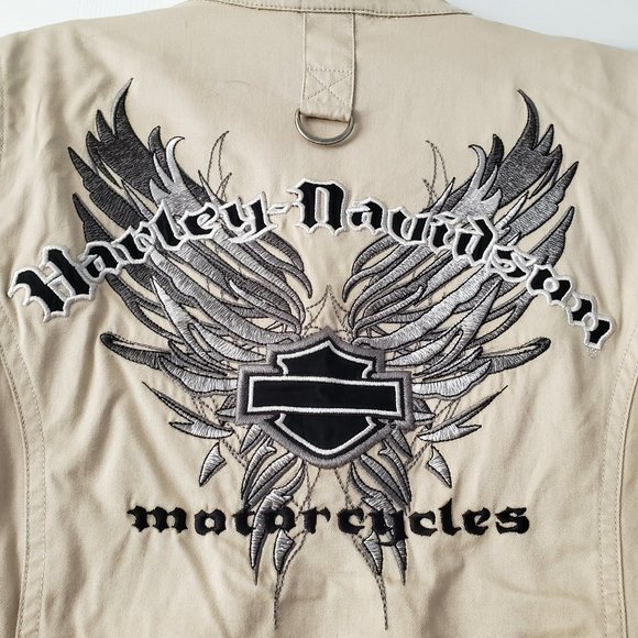 Authentic HARLEY DAVIDSON lightweight cotton motorcycle jacket - S - Picture 4 of 7